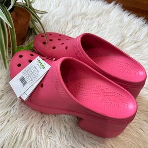 New🌿 CROCS Siren Clog Women’s Hyper Pink Heel Slip On Platform
